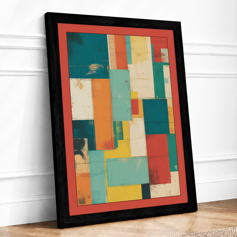 Colour Balance Mid-Century - Framed Print, Black, A4 - 29.7 x 21.0 cm