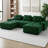 117" Boneless U-Shaped Modular Sectional Sofa with Ottoman, 3-Seater Corduroy Couch with Tufted Design, Deep Seating Cloud Sofa, No Assembly Required & Anti-Slip Base-2010594303