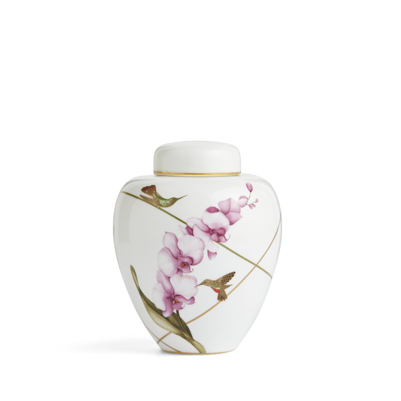 Hummingbird 5.9in Lidded Vase