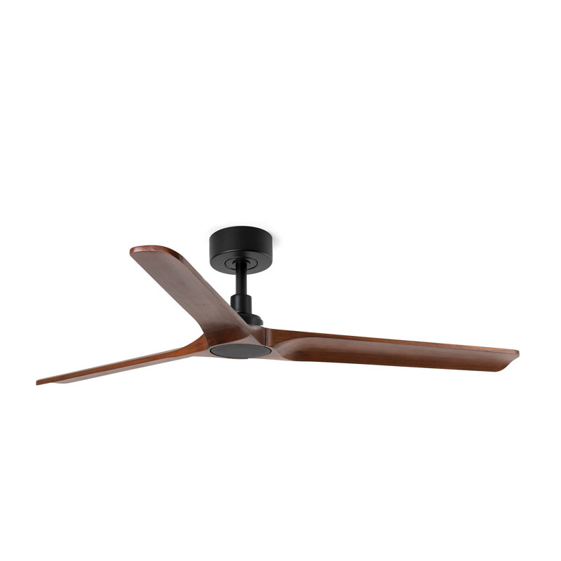 Heywood L Fan, Noir mat, Noyer foncé