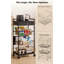 Chariot de rangement roulant robuste en métal à 4 niveaux - Tablette de rangement pliable - Support utilitaire peu encombrant avec roues verrouillables - Idéal pour la cuisine, le garde-manger, le garage et la salle de bain - Grande capacité - Noir