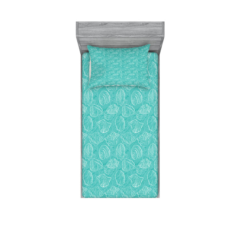 Drap-housse et coussin décoratif Ambesonne, Ensemble de draps-housses pour lit simple + 2 taie