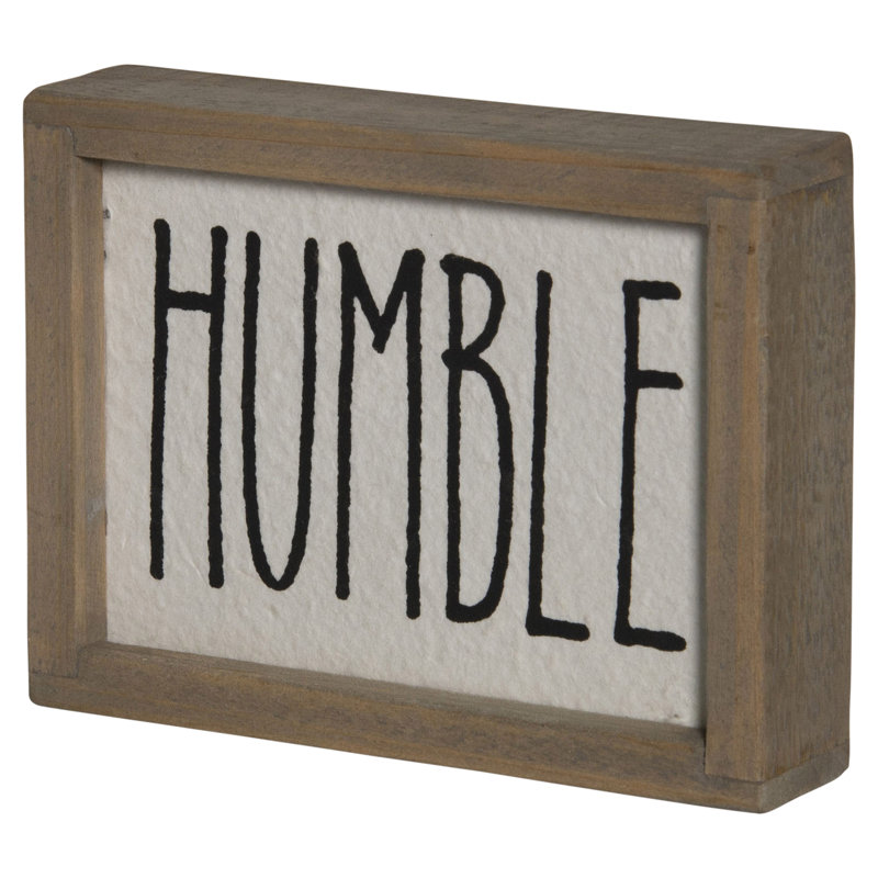 Signe en bois «humble»