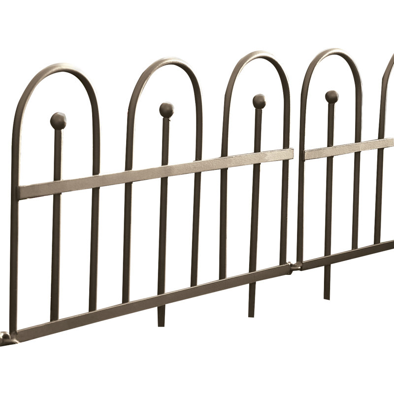 Bordure de jardin en fer forgé 10 pi avec piquets de sol et finition bronze industriel