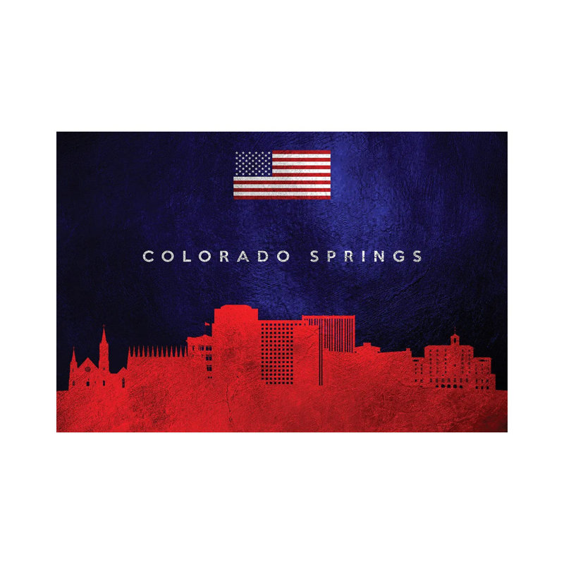 Colorado Springs Skyline by Adrian Baldovino - Wrapped Canvas Print, 20.32 cm H x 30.48 cm W
