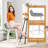 Upholstered Barstools w/ Low Back Footrest & Wood Legs for Kitchen Island-681015198-681015199-681015196