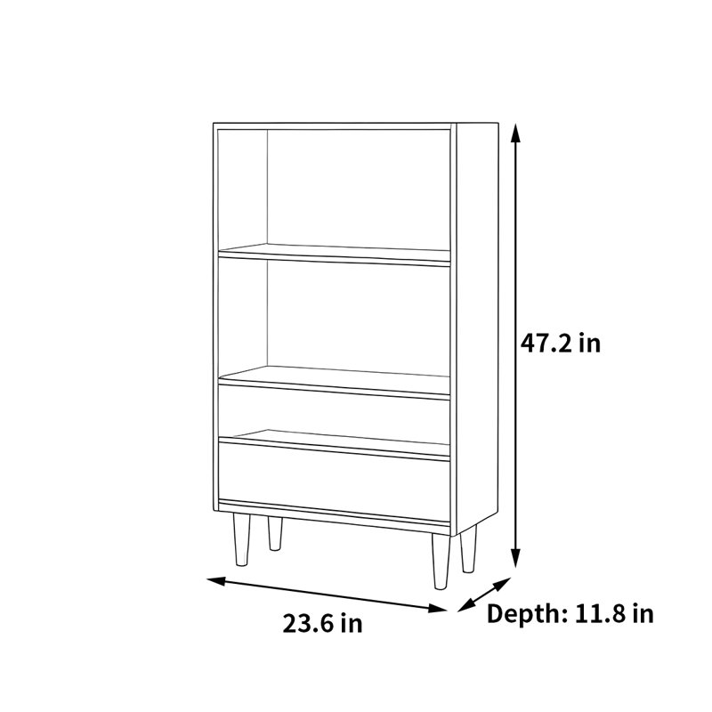 Leithgow, (2 Shelves) 47.2"H x 23.6"W x 11.8"D