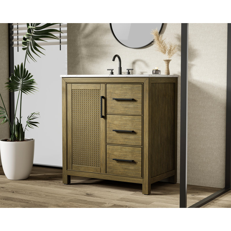 32 inch Single Bathroom Vanity, Hazel Oak