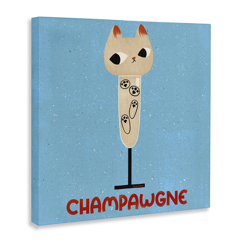 Toile de champagne Champawgne, par Carrie Cantwell, H 36 po x l 36 po