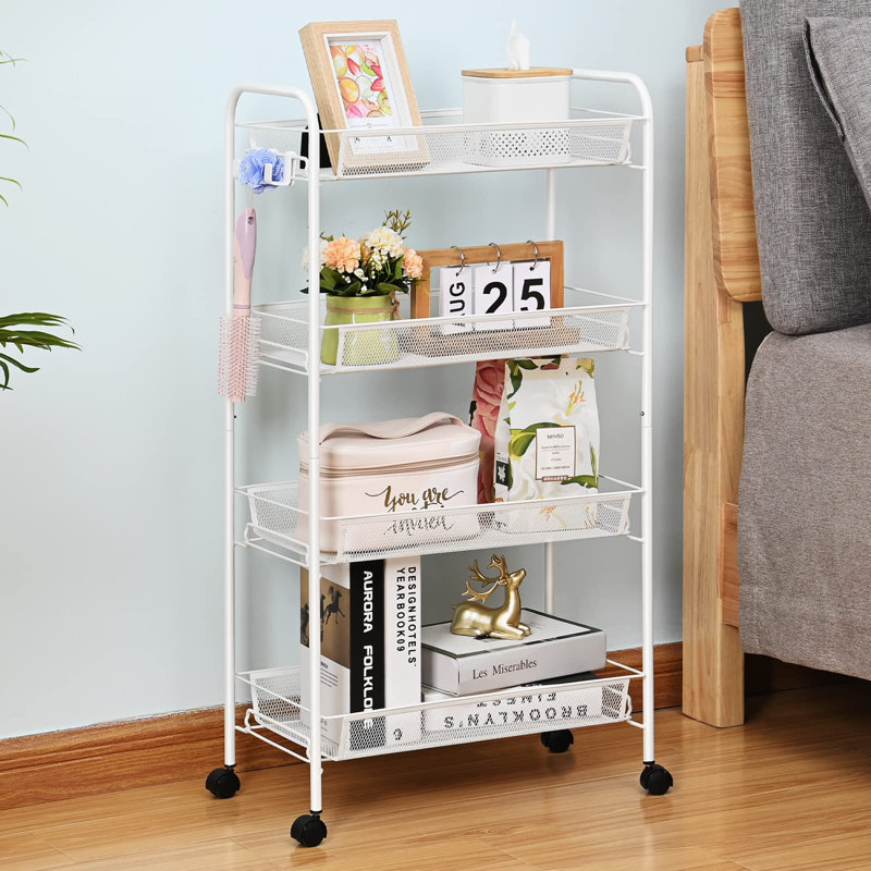 Chariot utilitaire H 32,6 po x l 17,8 po, Blanc