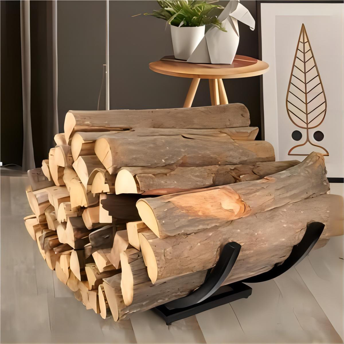 Curved Log Rack 17 Stories Curved Firewood Rack Firewood Holder: 22Inch Firewood Rack ...