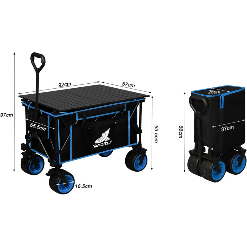 Roll-up Garden Cart, Black/Blue
