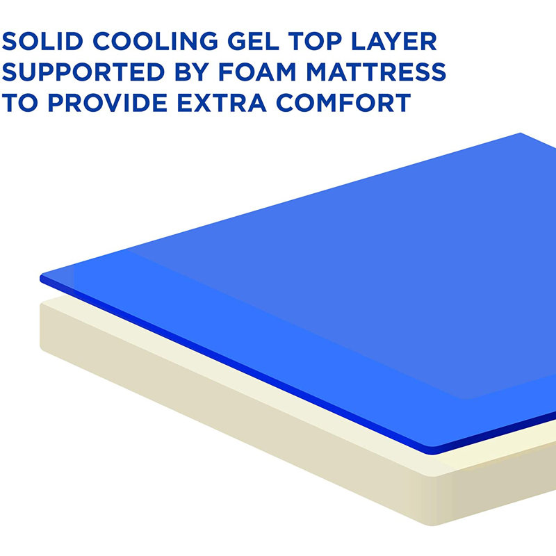 Small Gray and Blue Gel-Based Cooling Pet Bed