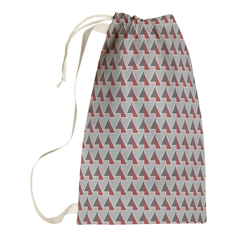 Jordao Fabric Laundry Bag with Handles, 36" H x 28" W x 1.5" D, Red