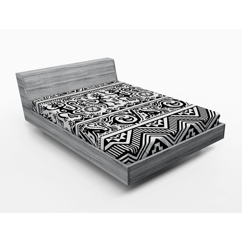 Microfiber Chevron Fitted Sheet, Queen Fitted Sheet