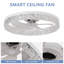 Modern Acrylic Ceiling Fan Light With Remote Control, Dimmable LED Chandelier, 6-Speed Adjustable, Quiet Motor, Flush Mount Design For Living Room, Bedroom, Dining Room-975011373