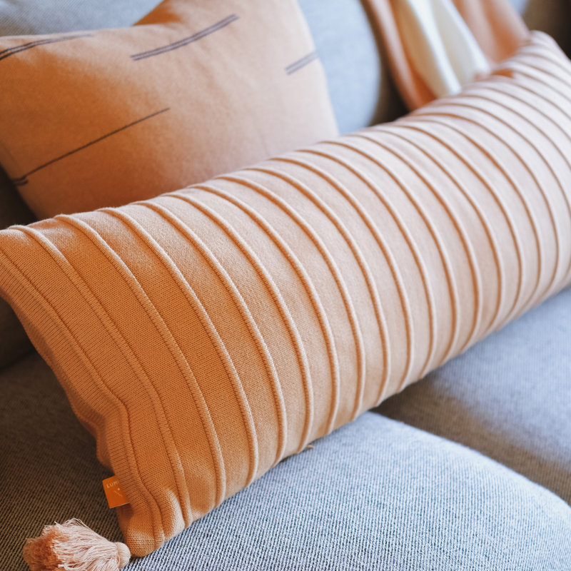 Housse de coussin en coton Tombel, 14 po x 36 po, Argile cuite au four