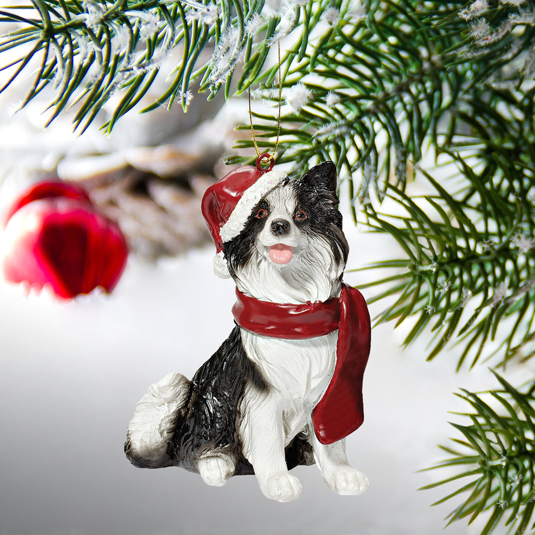 Border Collie Holiday Dog Ornament Sculpture Design Toscano