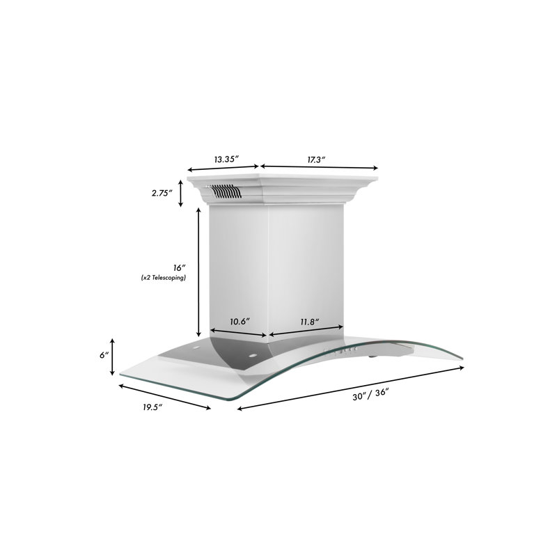 30" 400 CFM Ducted Wall Mount Range Hood in Stainless Steel, 30"