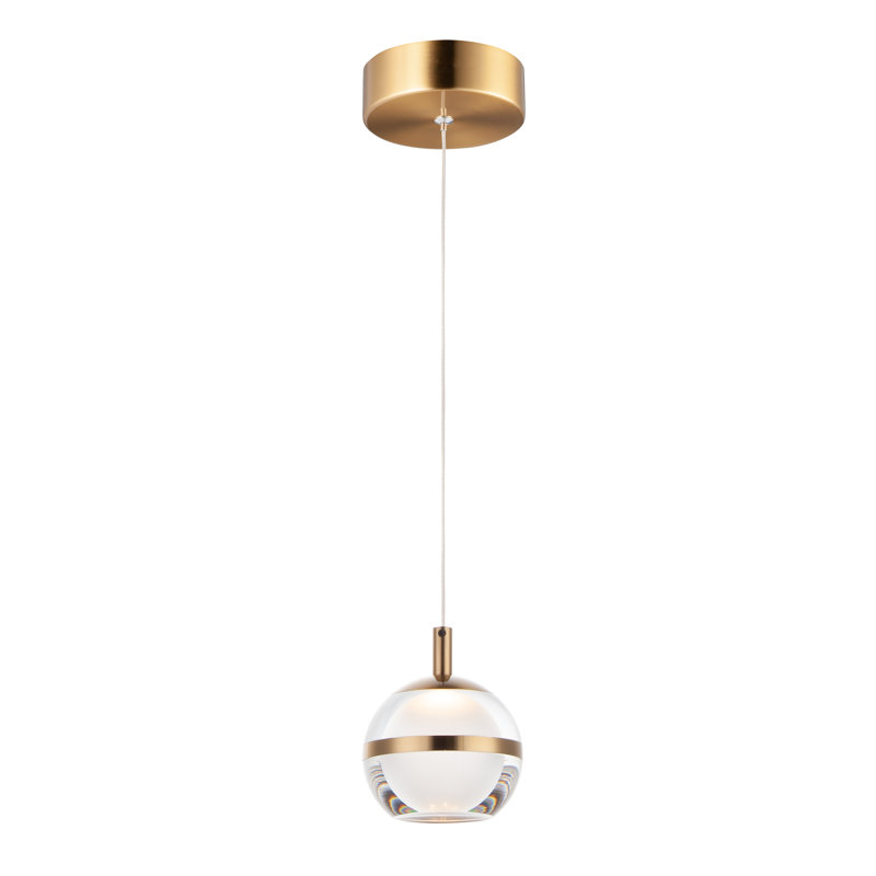 1 - Light Natural Aged Brass LED Single Pendant
