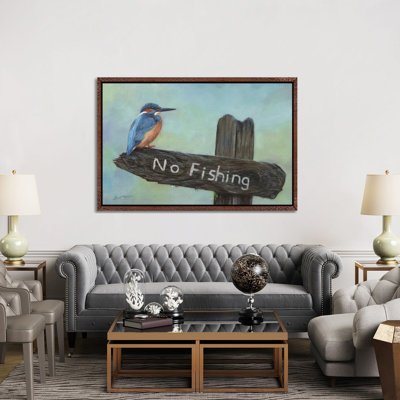 Kingfisher No Fishing by Lani Imre - Painting on Canvas