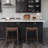 Maven Lane Sophia Wooden Backless Stool with Faux Leather Upholstery-112251012-112251009