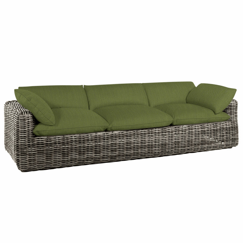 Montecito Woven Sofa - Raffia, Welt, Raffia, Linen Forest
