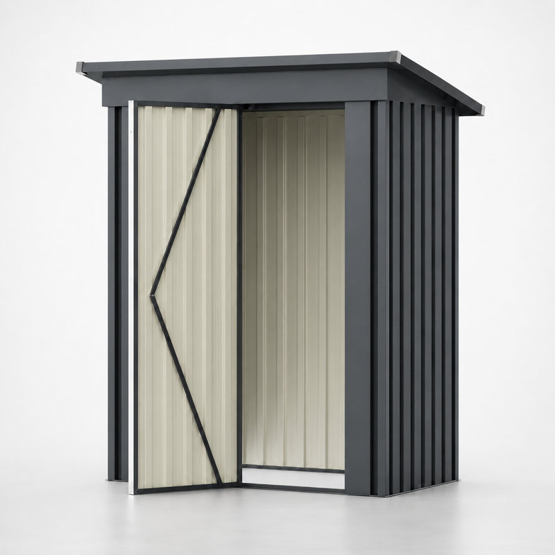 5 ft. W x 3 ft. D Outdoor Metal Storage Shed with Lockable Door