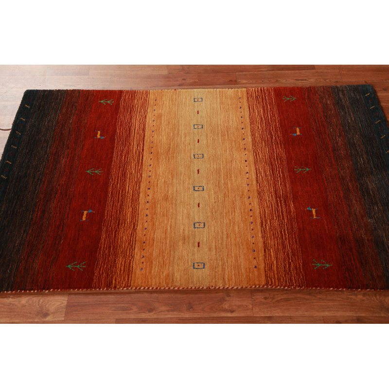Tapis rayé en laine Gabbeh 3x5