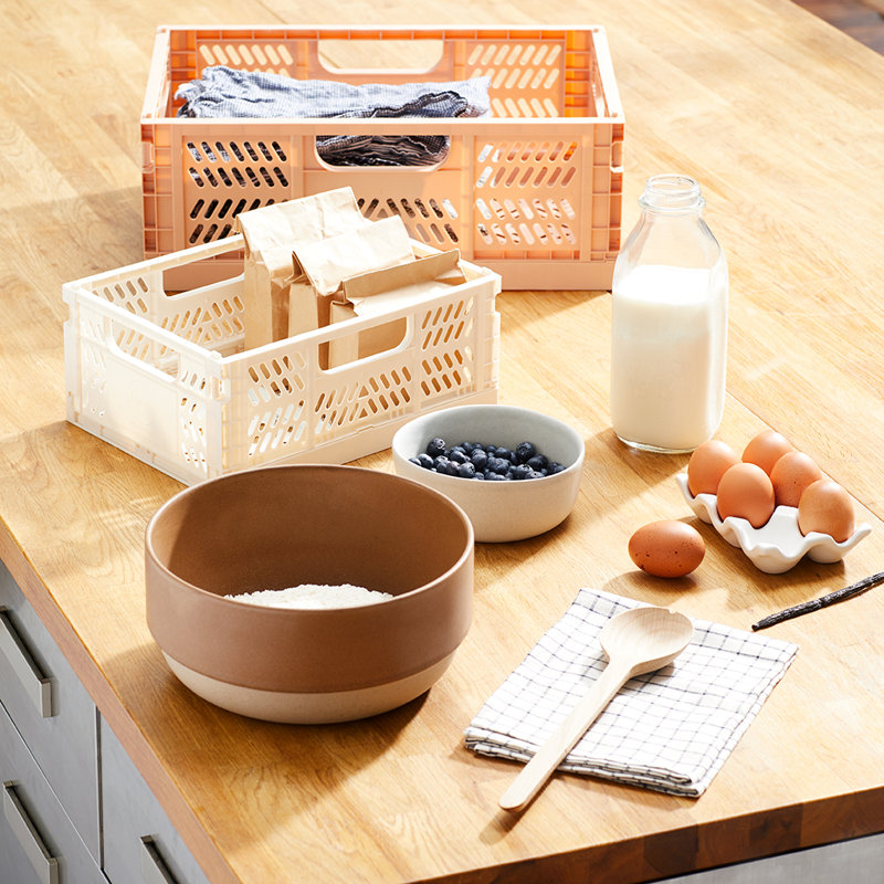 Caisse en plastique Sprouts, Crème