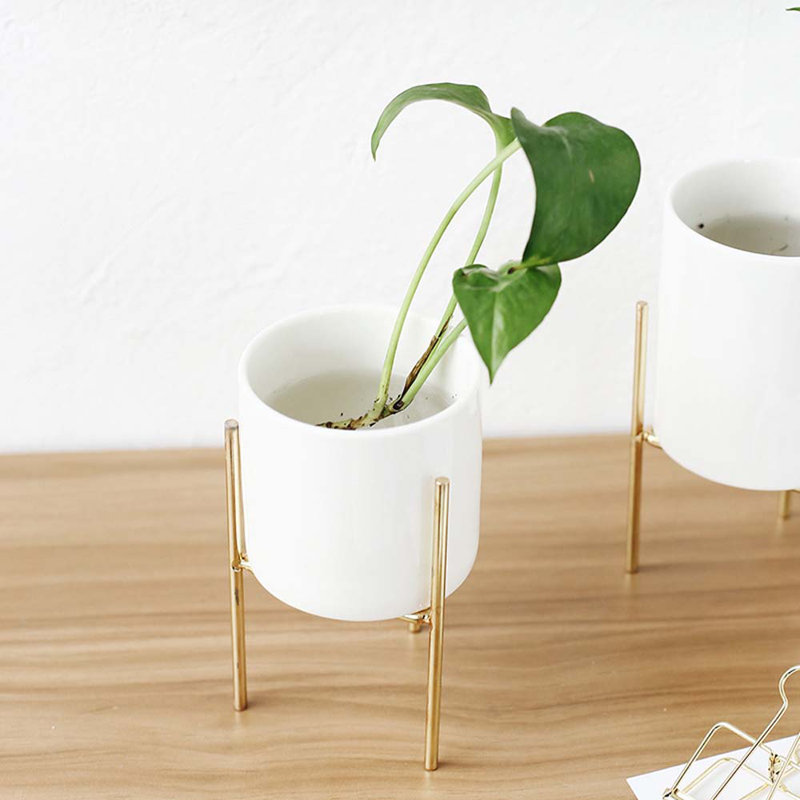 Liliath Pot Planter, White, 16.5cm H x 8cm W x 8cm D