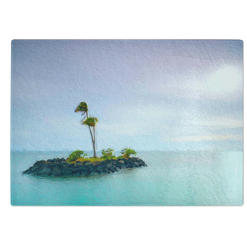 Glass Kahala Beach Island in Honolulu Hawaii Chopping Board, 28.5 cm W x 20 cm L
