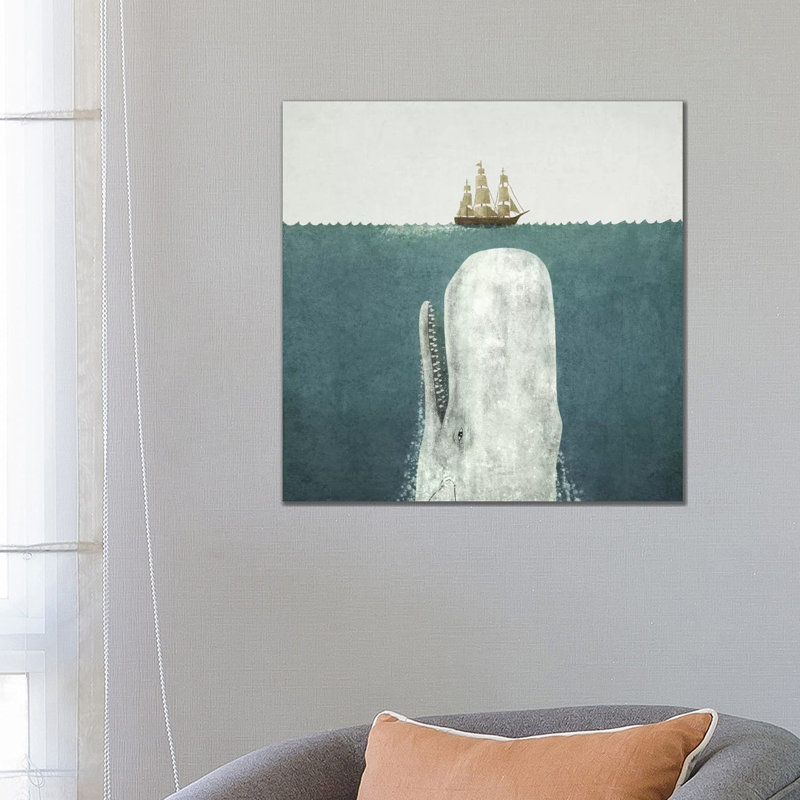 White Whale Square by Terry Fan - Wrapped Canvas Print, 66.04 cm H x 66.04 cm W x 3.175 cm D