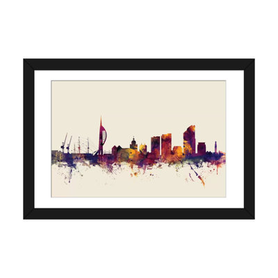 " Portsmouth, England, United Kingdom On Beige " by Michael Tompsett