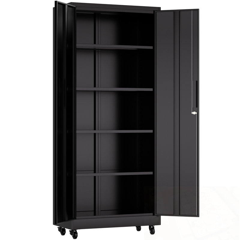 Armoire de rangement en métal avec 4 tablettes réglables