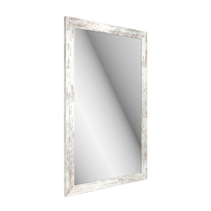 Jarel Flat Full Length Mirror, 148cm H x 60cm W, White/Brown