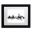 « barcelone espagne horizon b&w », reproduction d’impression sur toile encadrée-17765619