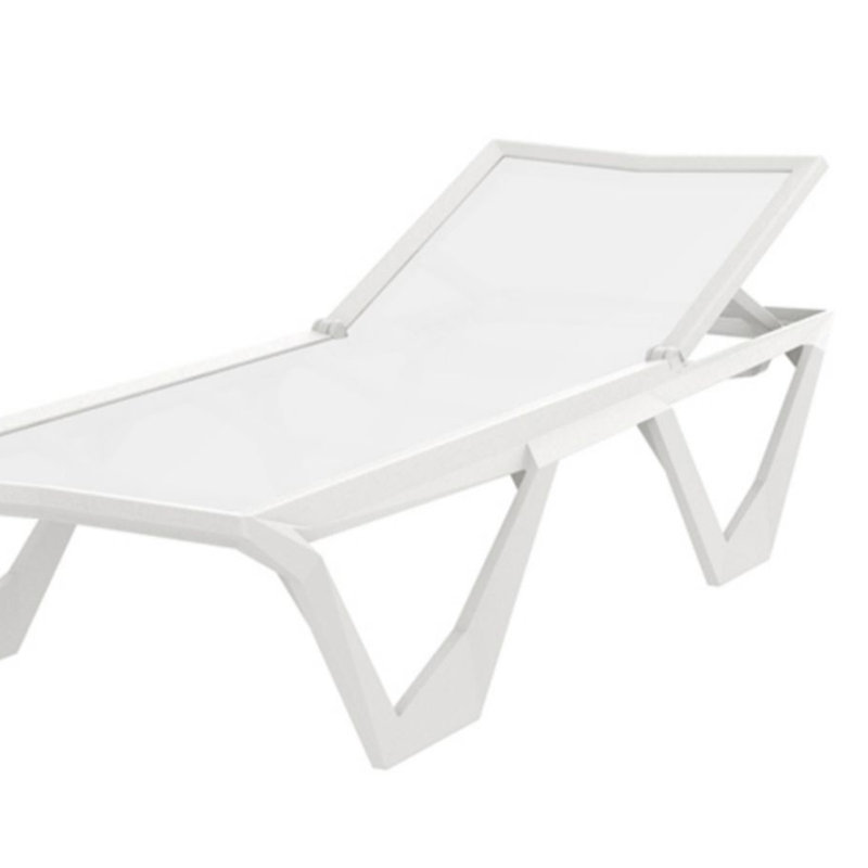 Chaise longue d'extérieur ajustable, Blanc