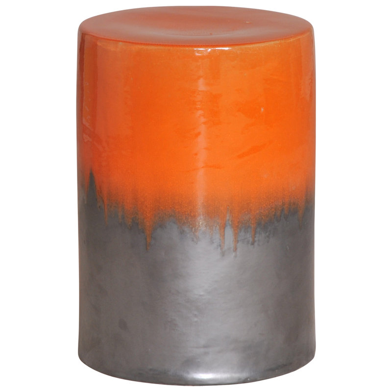 Garden Stool, Burnt Orange/Gray