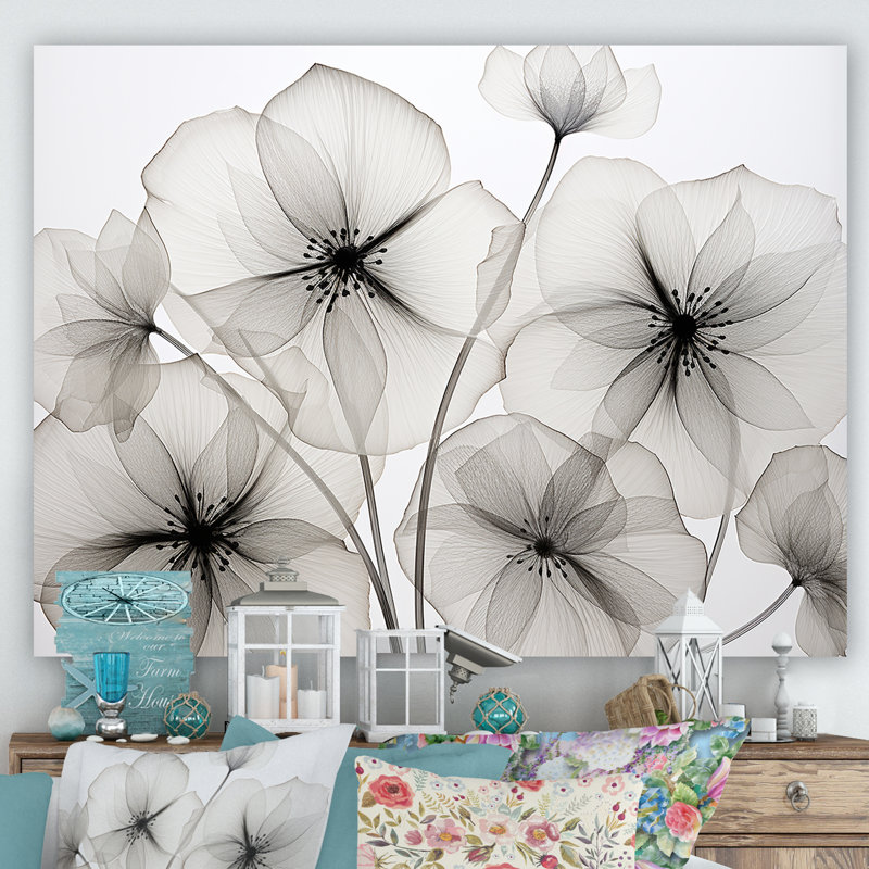 «Black and White Morning Glory Speed - Morning Glory», reproduction d'art sur toile, Toile tendue, H 12 po x l 20 po x P 1 po