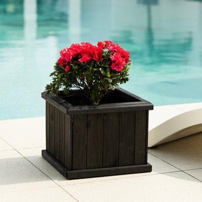 Barros Cedar Wood Raised Garden Bed Planter Box with Bottom Board, Drainage Holes and Liner