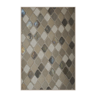 Tapis géométrique gris