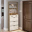 Nouvelle armoire à chaussures en bois, 3 portes et 2 tiroirs, équipée de cintres et d'un espace de rangement spacieux-383202420