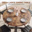 Round Dining Table Farmhouse Kitchen Table,Space Saving Dinner Table For Kitchen & Dining Room-1735393432-1740804650