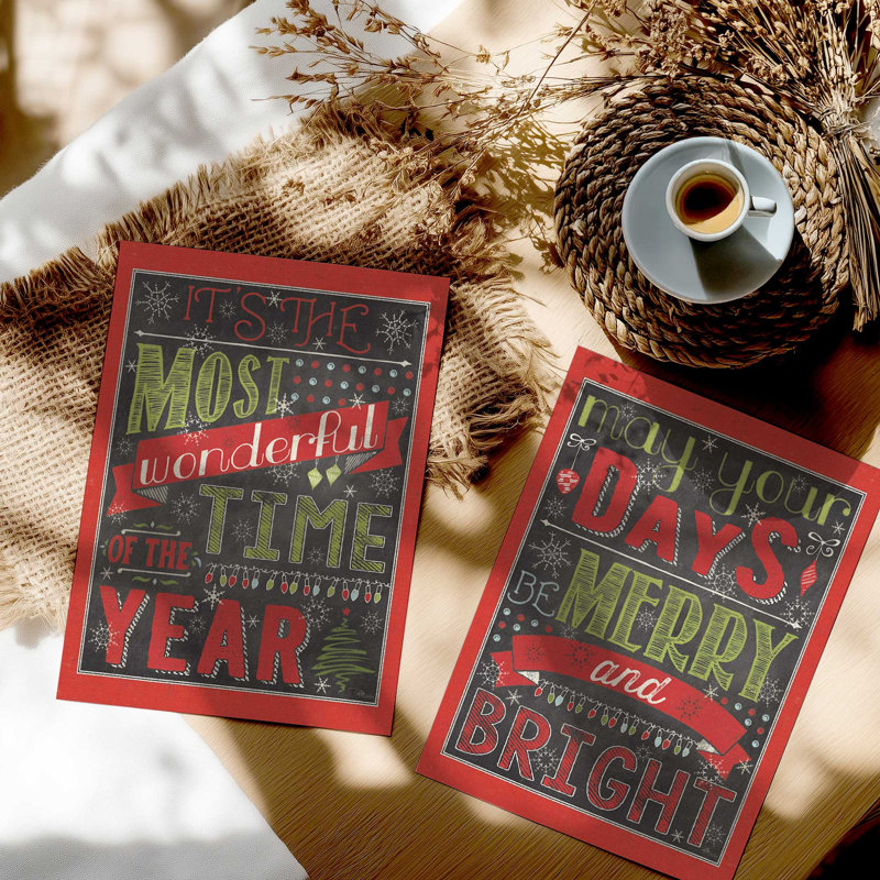 Merry and Bright Days, ensemble de 2 reproductions d'art, 36 po x 24 po, Sans cadre