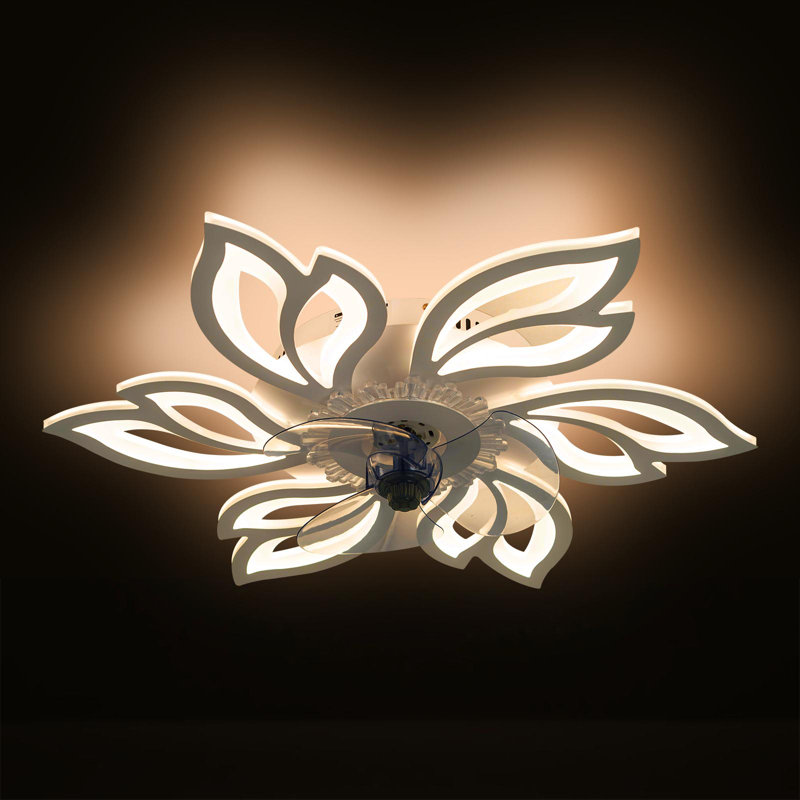 Ceiling Fan with LED Lights, White