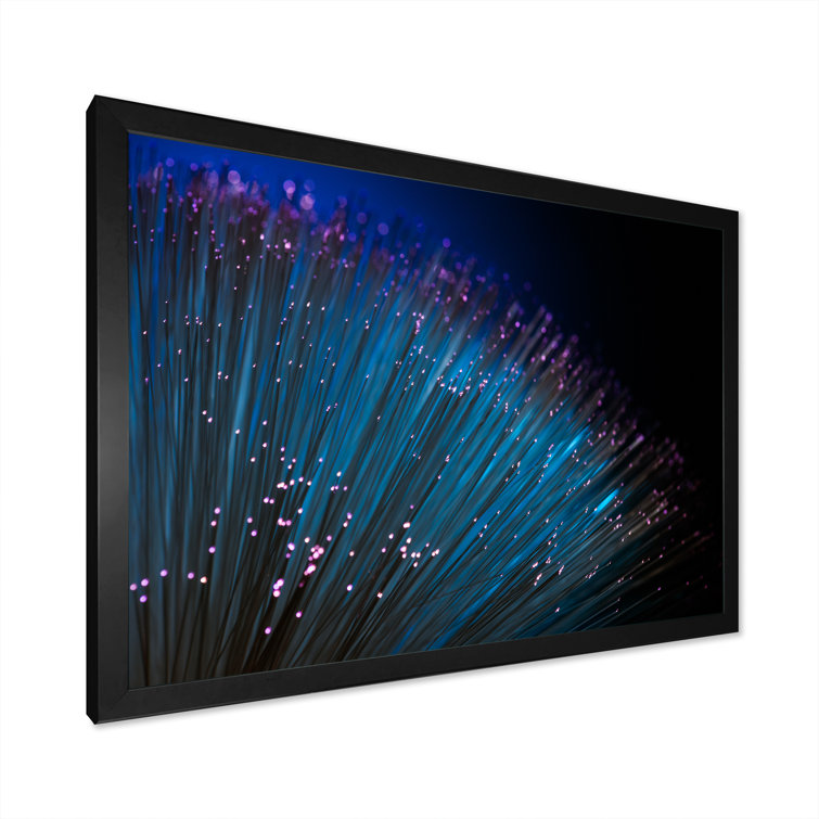 Wrought Studio Detail Of Blue Fiber Optics On Canvas Print | Wayfair