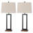 Rogina 28.5" Black Metal Table Lamp Set with USB Type-C Ports and Built-in Outlet-113301797-113301796