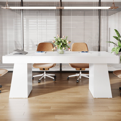 55-Inch Conference Meeting Table, Wood Seminar Desk for Conference Room