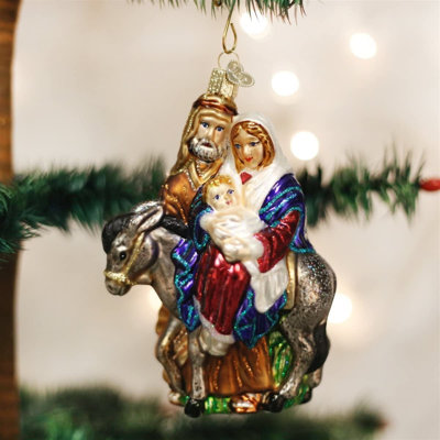 5.5 " Handmade Glass Nativity Hanging Figurine Ornament